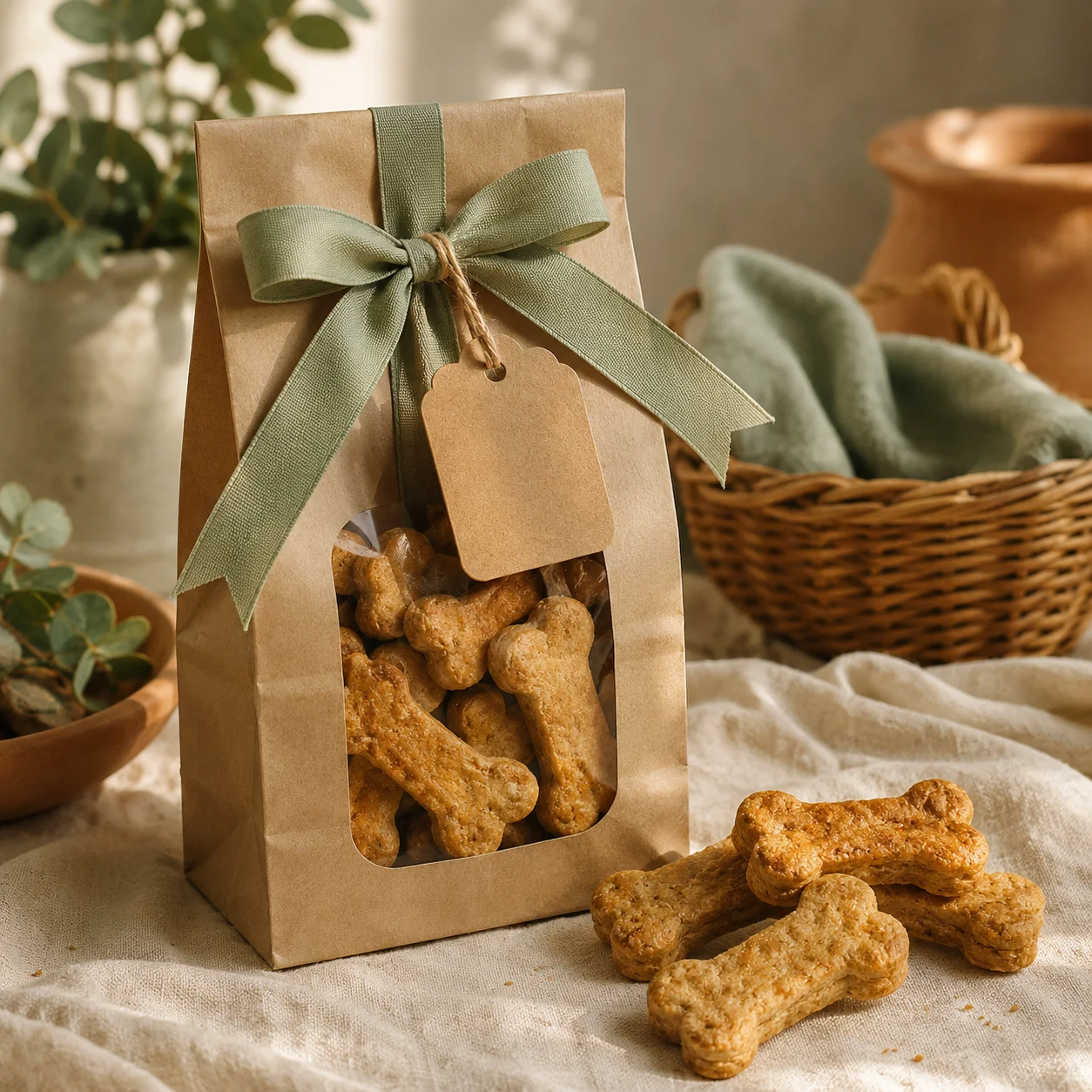 Bolsita de galletitas caseras para perro